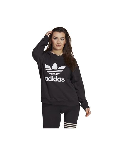 Adidas Black Trefoil crew sweatshirt