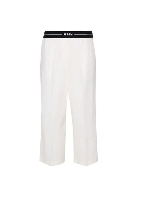 MSGM White Cropped trousers