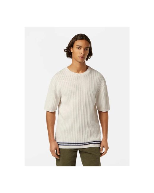 Scotch & Soda Gestructureerd Gebreid T-Shirt in het White voor heren