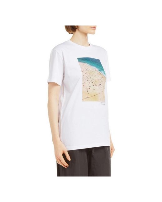P.A.R.O.S.H. P.A.R.O..H. ,Tops ,Wit ,Katoen Bedrukte T-Shirt in het White