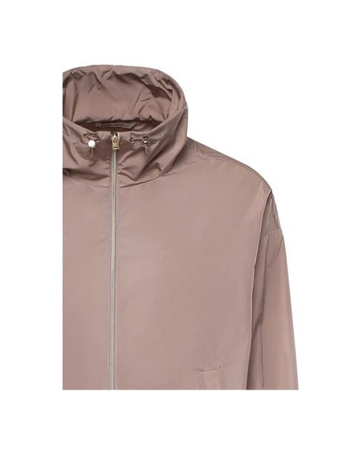 Herno Jassen ,Roze ,Polyester High-Collar Jacket in het Brown