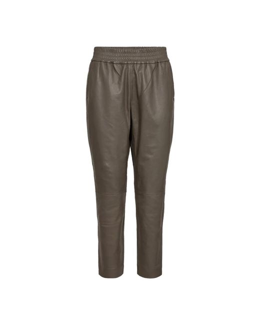Trousers > leather trousers co'couture en coloris Gray
