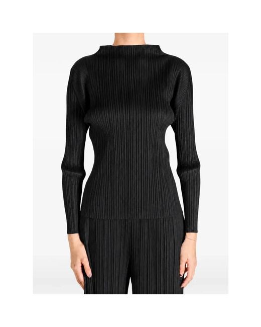 Issey Miyake Black Long Sleeve T-Shirts