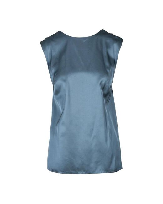 SKILLS & GENES Blue Viskose Top Mit Einzigartigem Design