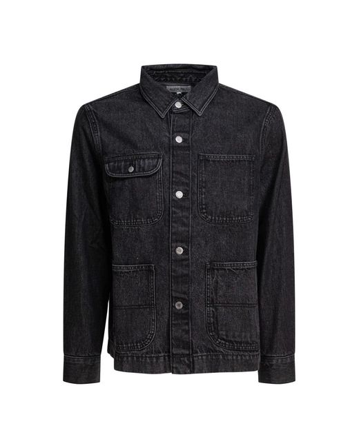 Alex Mill Jassen ,Zwart ,Katoen Work Overshirt Jacket in het Black voor heren