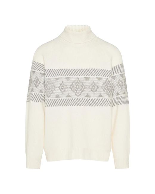 Barba Napoli White Turtlenecks for men