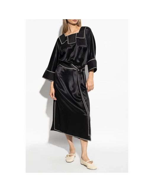 Tory Burch Zijden Jurk Met Ceintuur in het Black