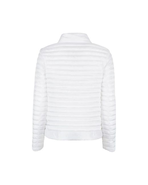 Save The Duck Jassen ,Wit ,Nylon Witte Gewatteerde Alyssa Jas Met Rits in het White
