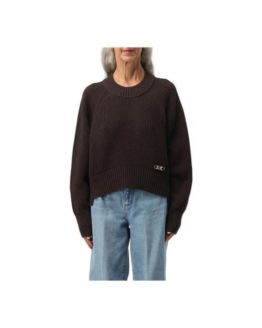 Michael Kors Kameelwol Gebreide Trui in het Black