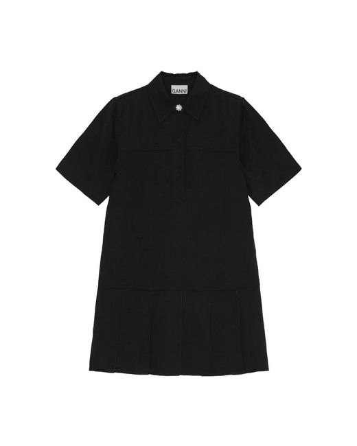 Ganni Black Twill mini kleid