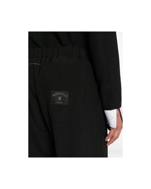MM6 by Maison Margiela Black Cropped Trousers for men
