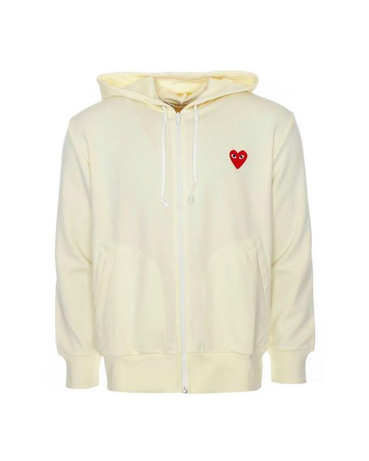 COMME DES GARÇONS PLAY White Zip-Throughs for men