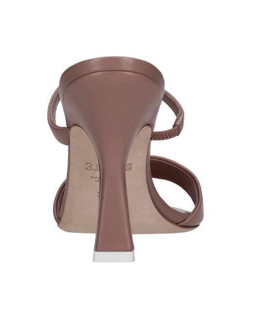 3Juin Brown Heeled Mules