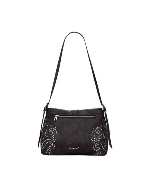 Desigual Bruine Schouder Handtas Met Zakken in het Black
