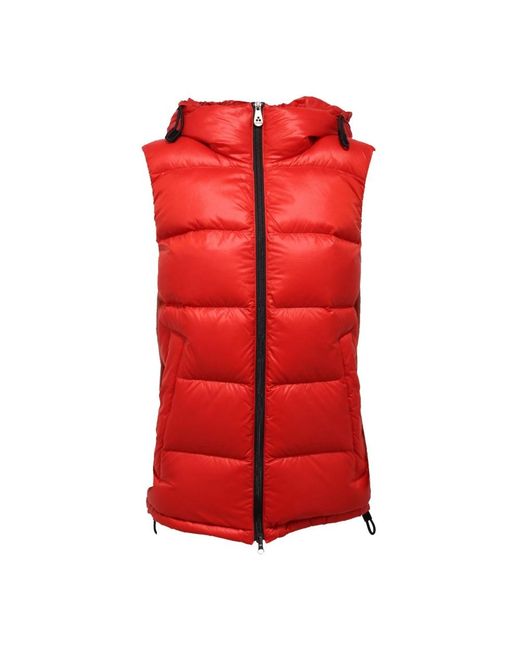 Peuterey Jassen ,Rood ,Mouwloze Jas Met Capuchon in het Red