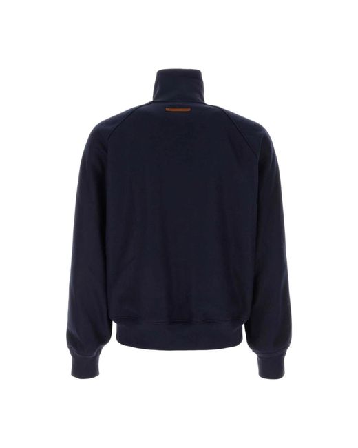 1989 STUDIO Fitness ,Blauw ,Wol Side Band Jacket Zip Up in het Blue voor heren