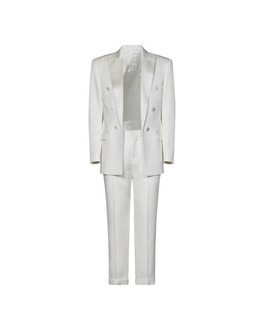 Balmain Gray Double Breasted Suits for men