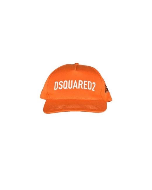 DSquared² Accessoires ,Oranje ,Katoen Katoenen Hoeden in het Orange voor heren