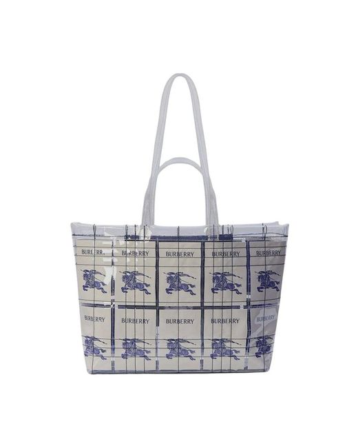 Burberry Gray Top-handle-label-tote-tasche