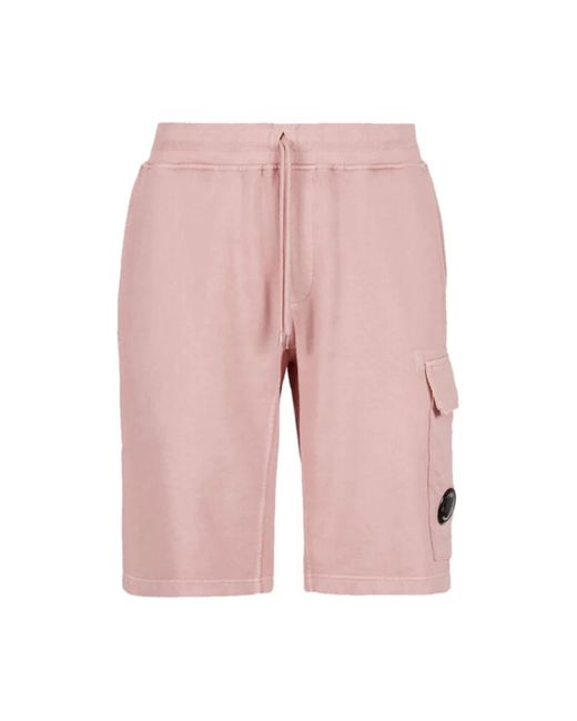 C P Company Pink Casual Shorts for men