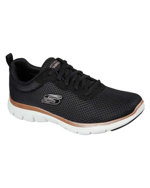 Skechers Sports Trainers For Women Mesh Lace-up Black