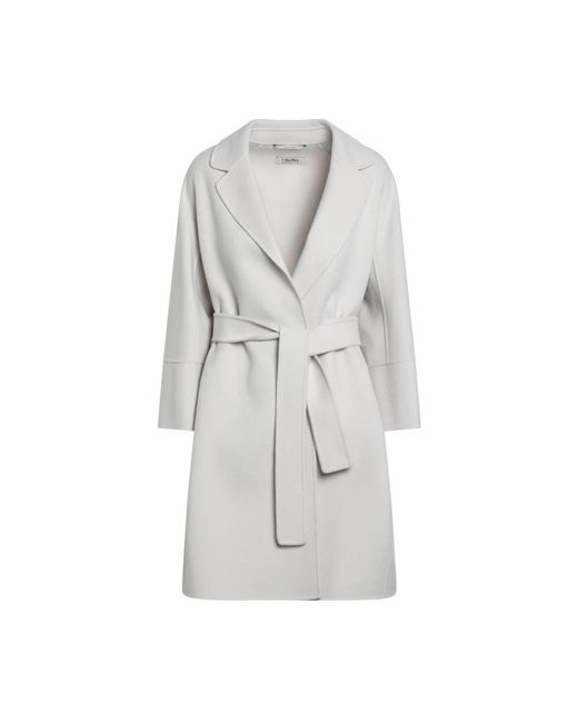 Max Mara Gray Belted Coats