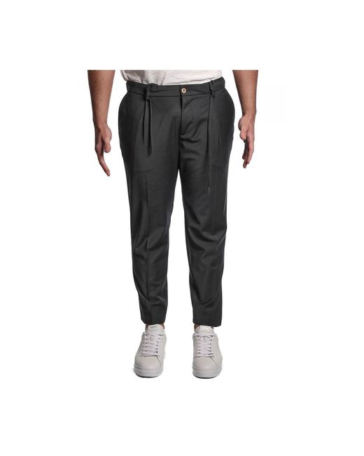 Entre Amis Black Slim-Fit Trousers for men