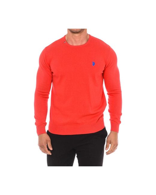 U.S. POLO ASSN. Red Round-Neck Knitwear for men
