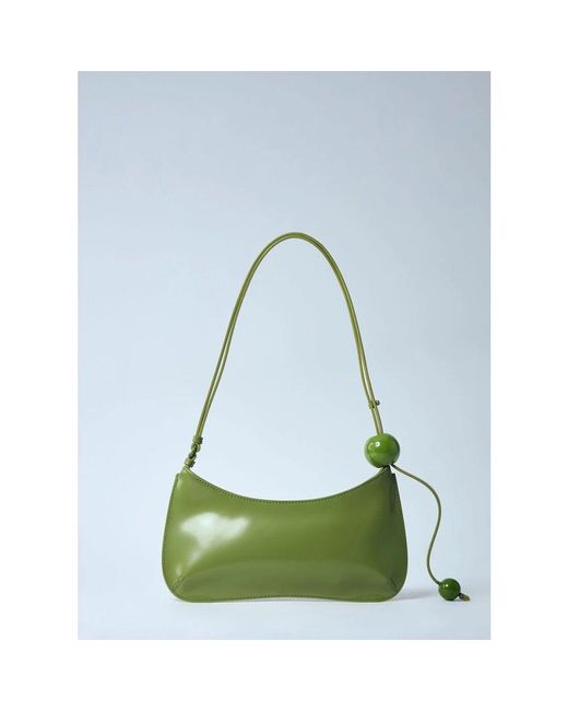 Jacquemus Green Perlen-schultertasche mit perlenhenkel