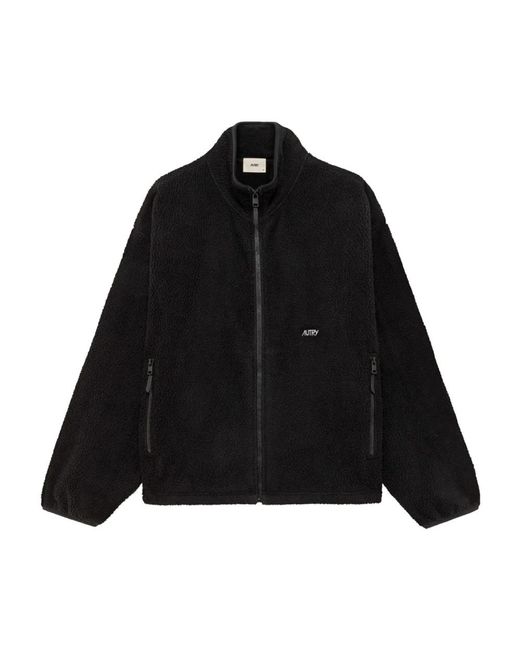 Autry Jassen ,Zwart ,Polyester Full Zip Fleece Jacket in het Black voor heren