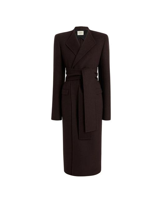 Khaite Black Jelson Belted Wool Coat