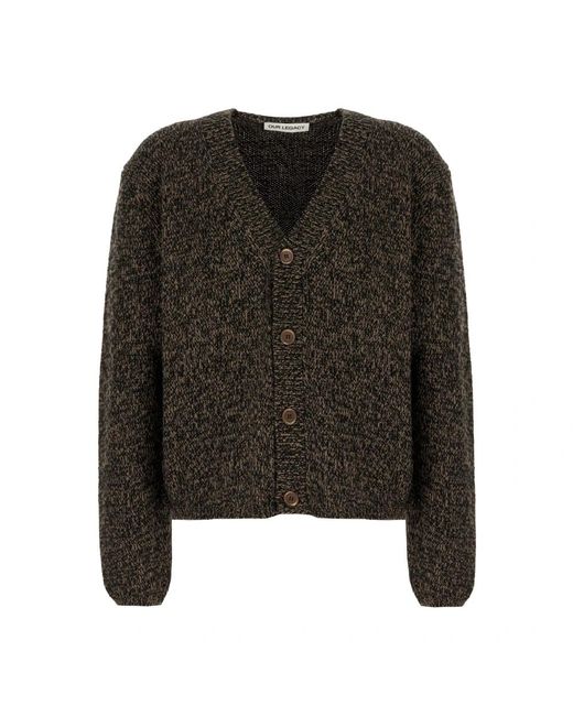 Our Legacy Truien & Vesten ,Bruin ,Wol Academy Cardigan in het Black voor heren