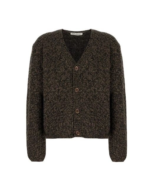 Our Legacy Truien & Vesten ,Bruin ,Wol Academy Cardigan in het Black voor heren
