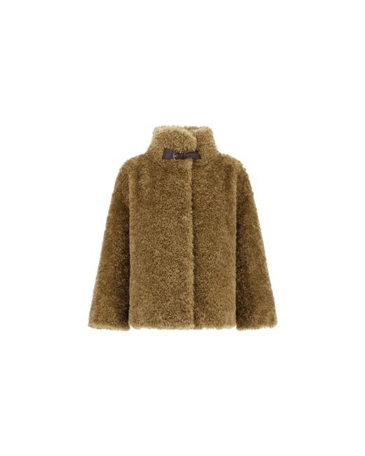 Herno Green Faux Fur & Shearling Jackets