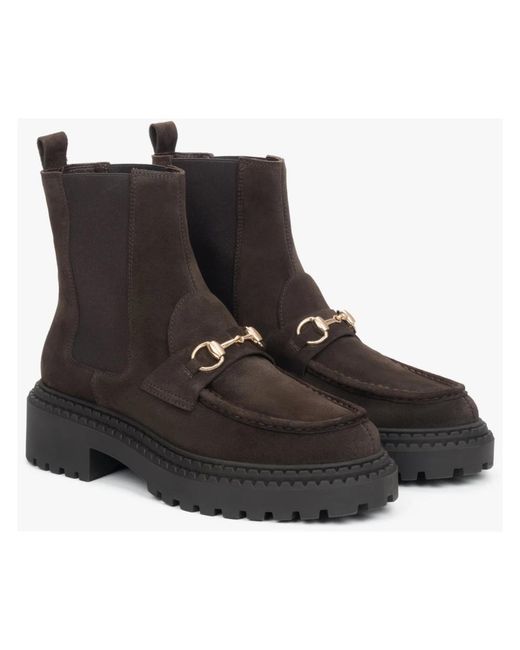 ESTRO Brown Chelsea Boots