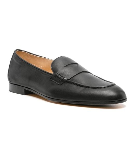 Doucal's Zwarte Leren Loafers Casual Platte in het Black