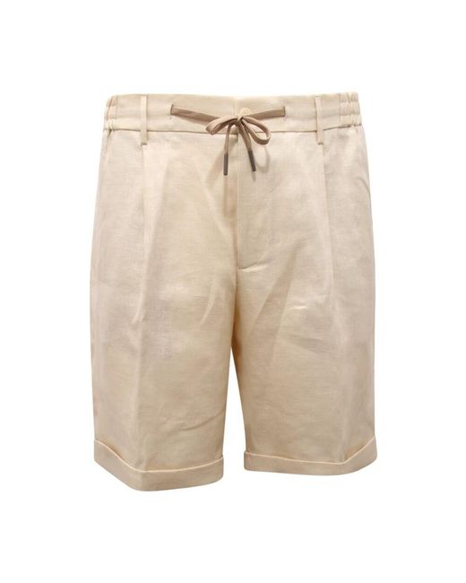 Tagliatore 2897Au Bermuda B-Donny Leinen Shorts in Natural für Herren