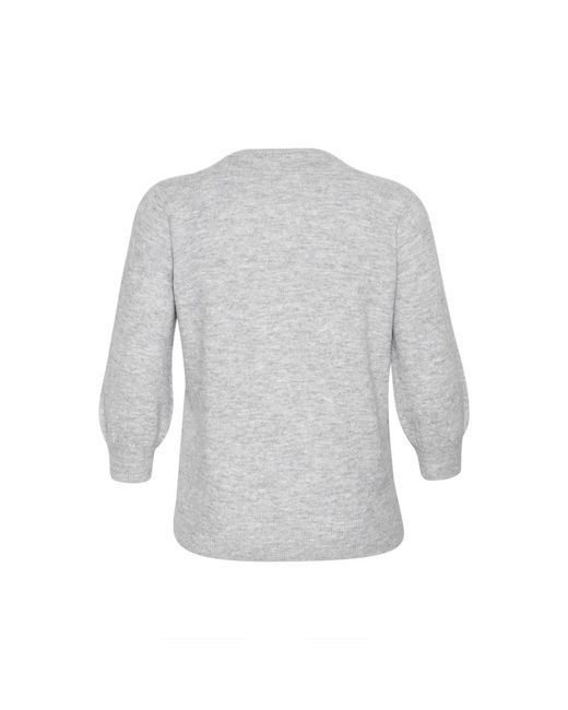 Kaffe Gray Round-Neck Knitwear