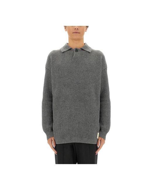 Emporio Armani Gray Round-Neck Knitwear for men