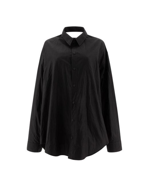 Balenciaga Black Schwarzes Kleid Mit Trompe L'Oeil Design