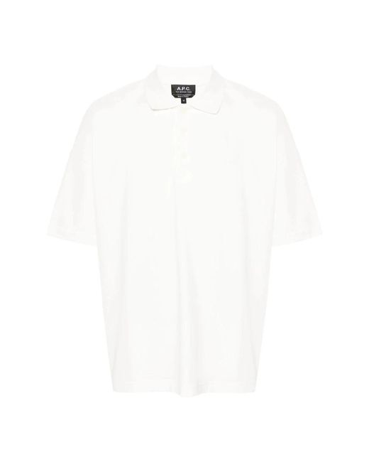 A.P.C. Weißes baumwoll-polo-shirt pique in White für Herren