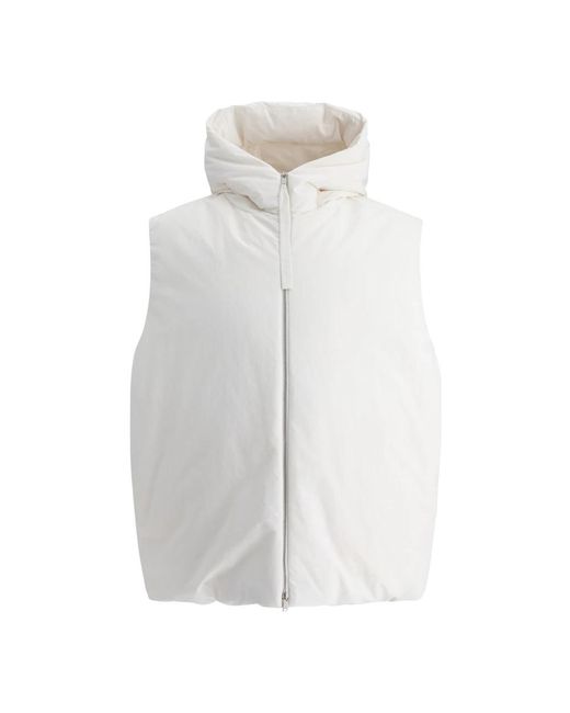 Jil Sander Weiße Daunenweste Jacke Für Männer in White für Herren
