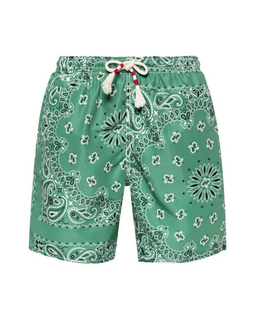 Abbigliamento mare verde bandana print shorts di Mc2 Saint Barth in Green da Uomo