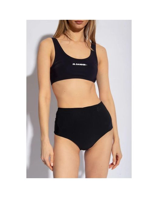 Top de bikini con logo Jil Sander de color Blue