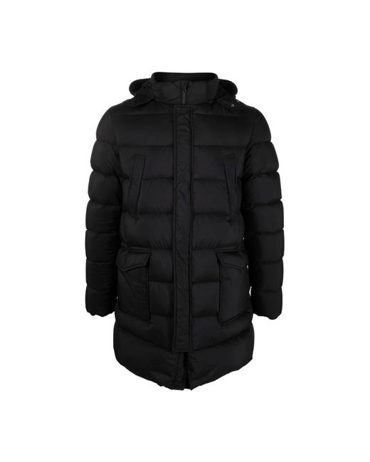 Herno Geweven Half Mantel in het Black voor heren