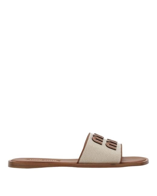 Miu Miu Brown Sliders