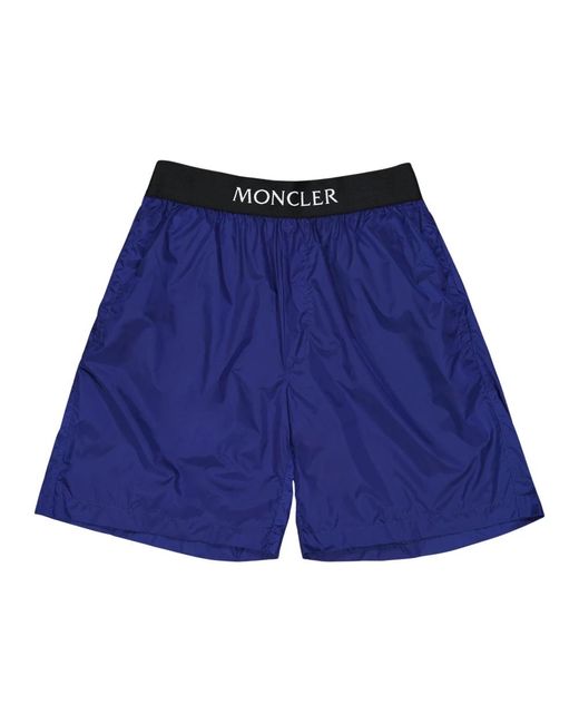 Moncler Badeanzug mit langem schnitt und logo in Blue für Herren