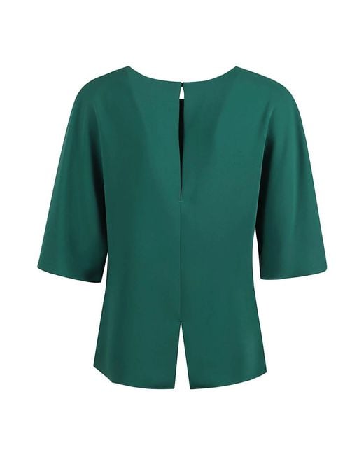 P.A.R.O.S.H. Overhemden ,Groen ,Polyester Blauwe Zijden Blouse Met Korte Mouwen in het Green