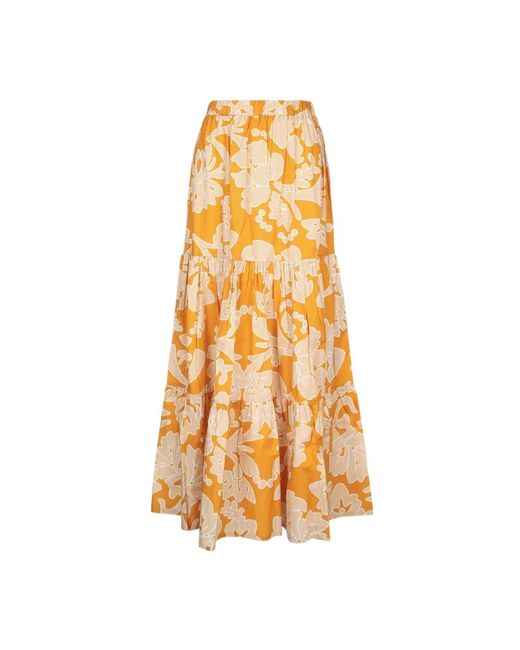Amotea Rokken ,Veelkleurig ,Maxi Skirts in het Metallic