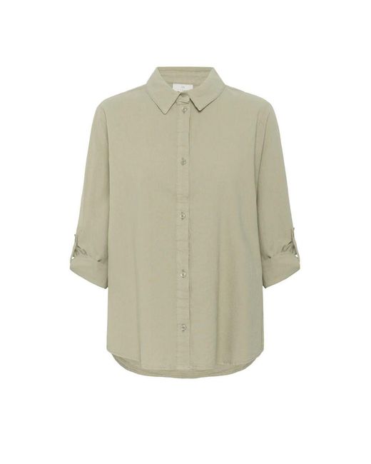 Kaffe Green Einfache Seegrün Blusenshirt